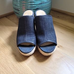 Michael Kors Denim Wedge Sandals
